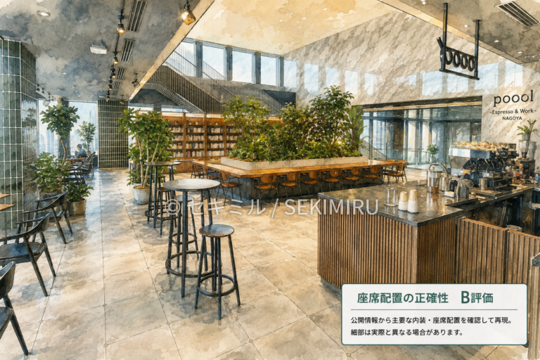 poool Nagoyaの水彩風店内イメージ
