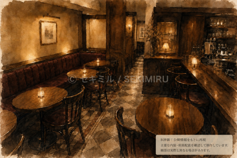 CAFE FILL de VINCENNESの水彩風店内イメージ