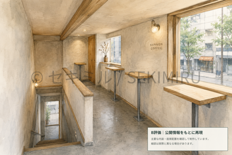 KANNON COFFEE sakaeの水彩風店内イメージ