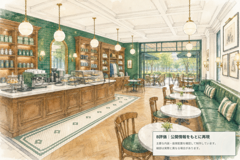 Ralph’s Coffeeの水彩風店内イメージ